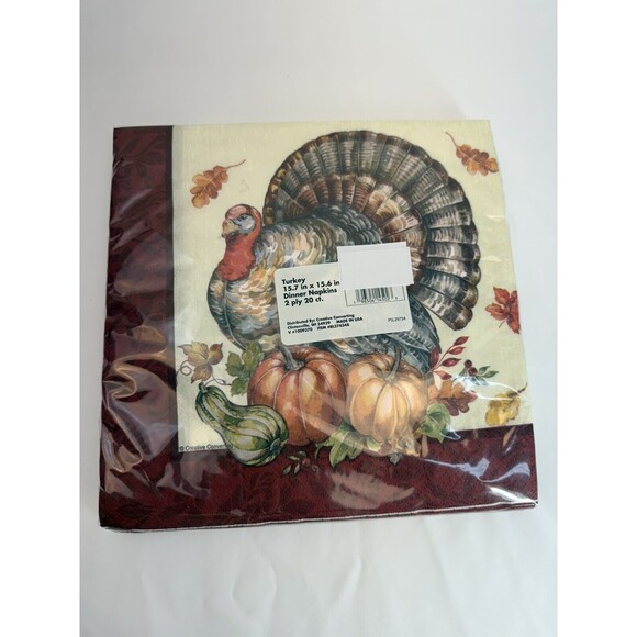 PACK OF 160 Christmas Napkins Timeless Turkey 2 Ply Dinner Paper Napkin USA MADE - Picture 3 of 4